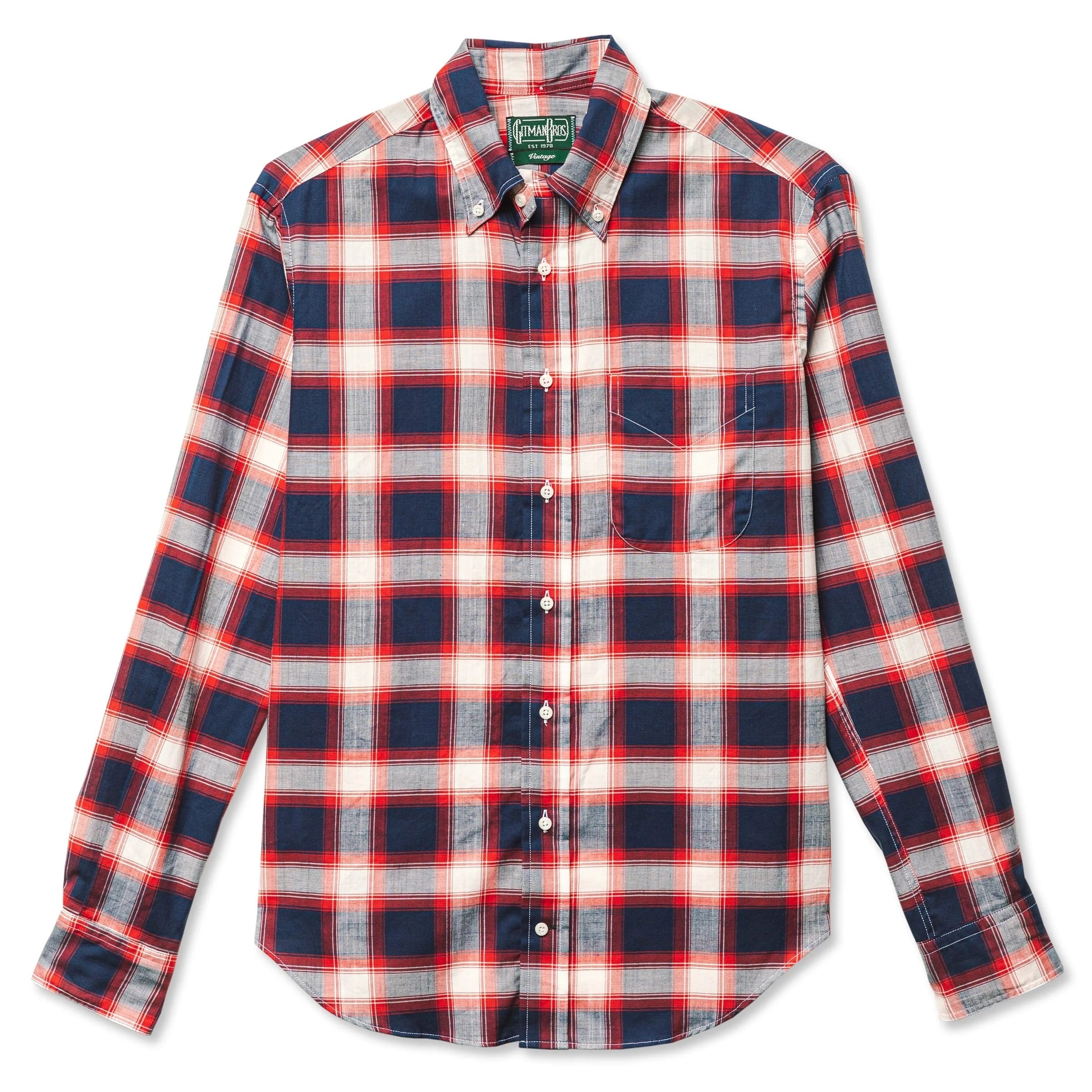 Gitman Bros Vintage Navy Archive Madras