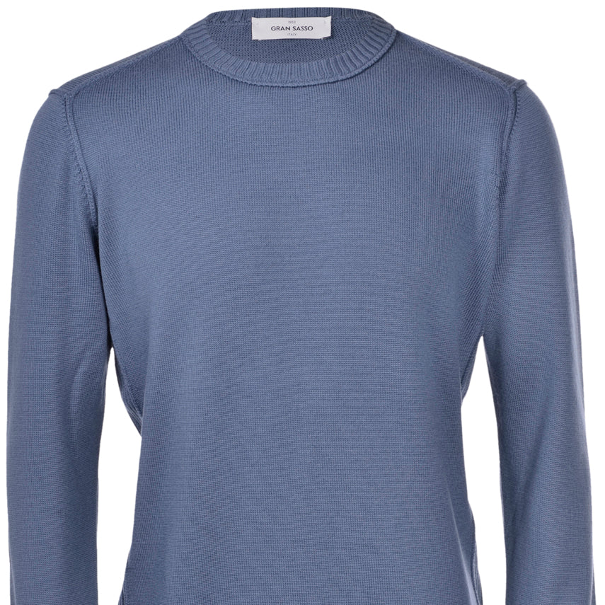 Gran Sasso Extra Fine Merino Ribbed Crew Neck Knit