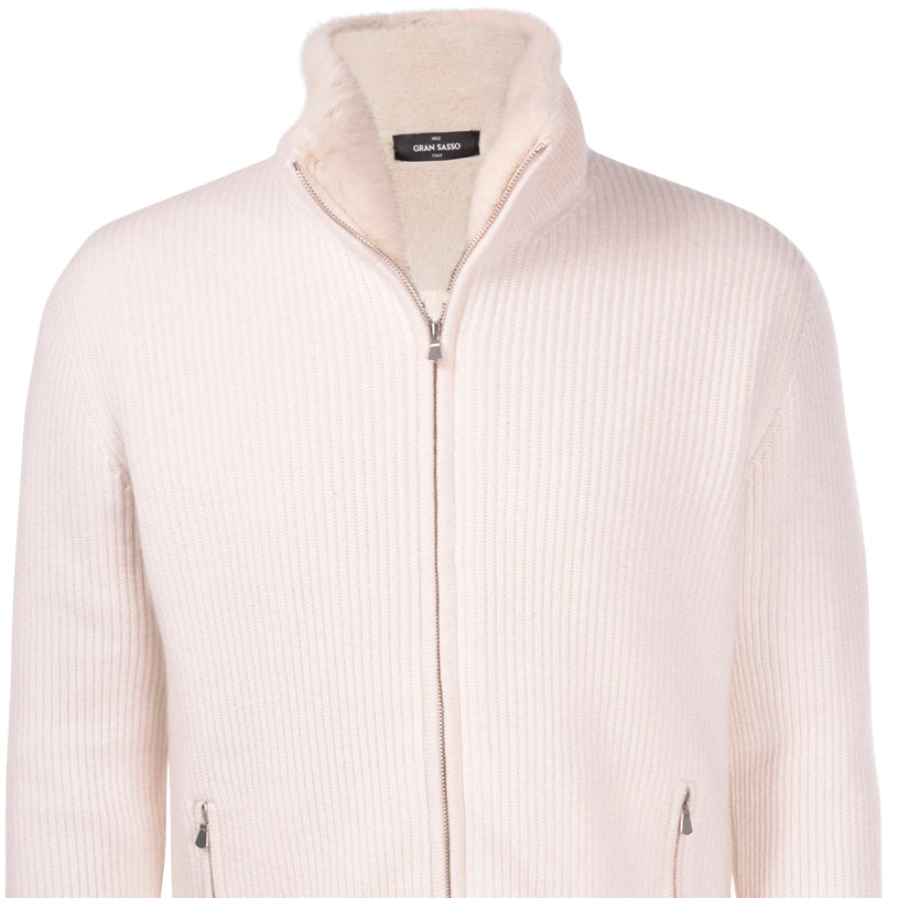 Gran Sasso Pure Cashmere Full 2-way Zip Knitted Jacket