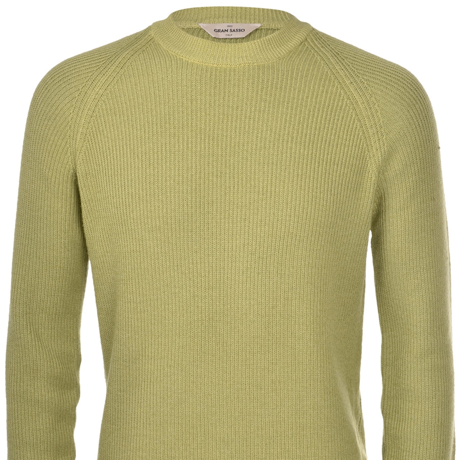 Gran Sasso Vintage Wool Ribbed Crew Neck Knit