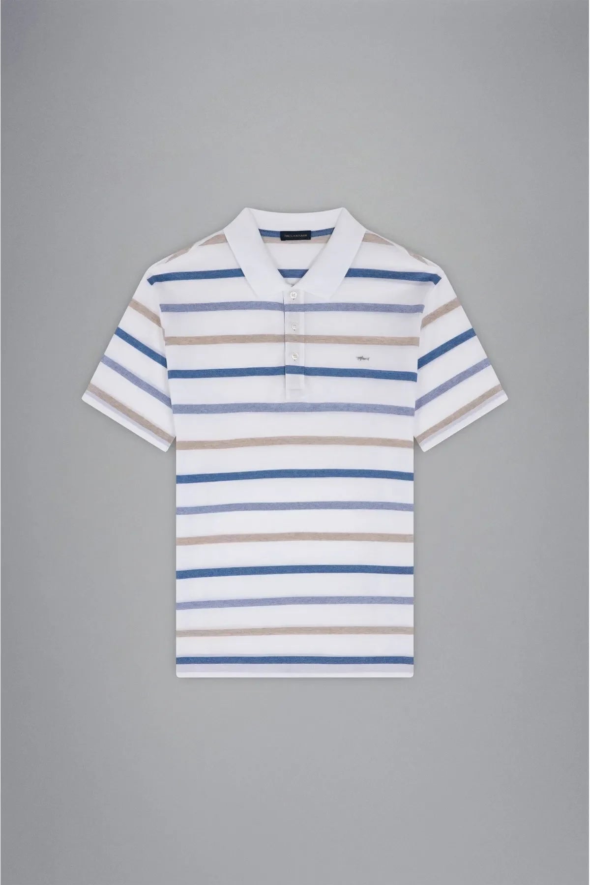 Paul&Shark Cotton Pique Polo with Striped Pattern