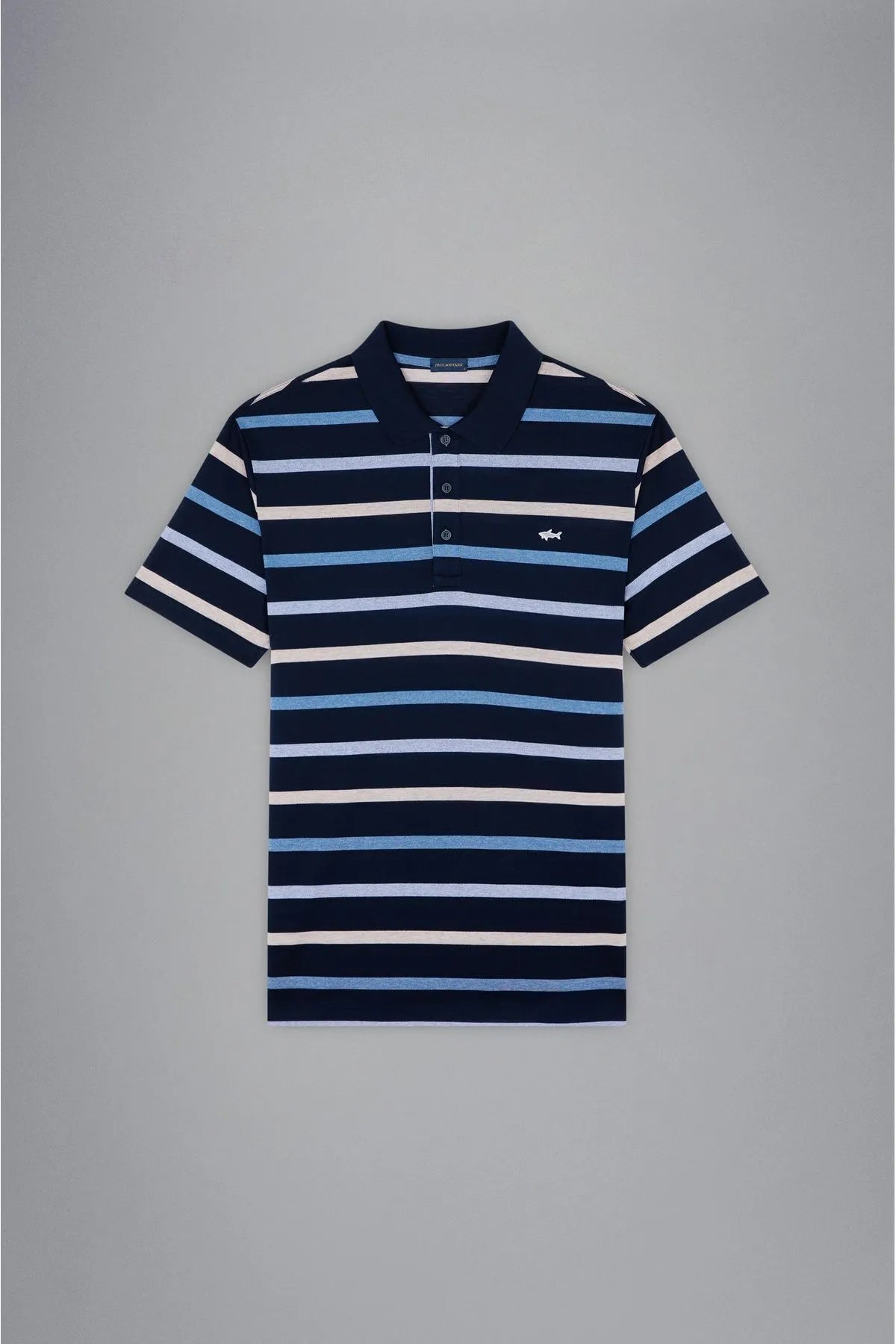 Paul&Shark Cotton Pique Polo with Striped Pattern