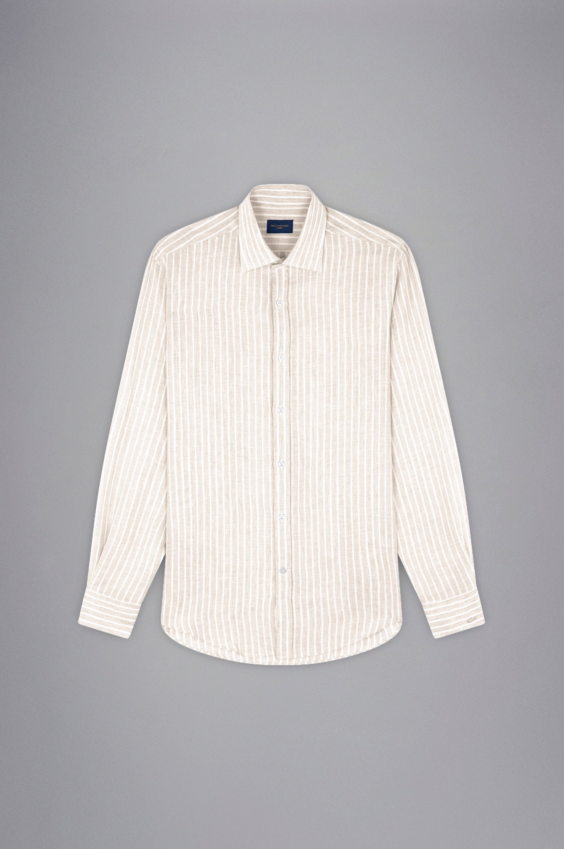 Paul&Shark Linen Long Sleeve Stripe Shirt