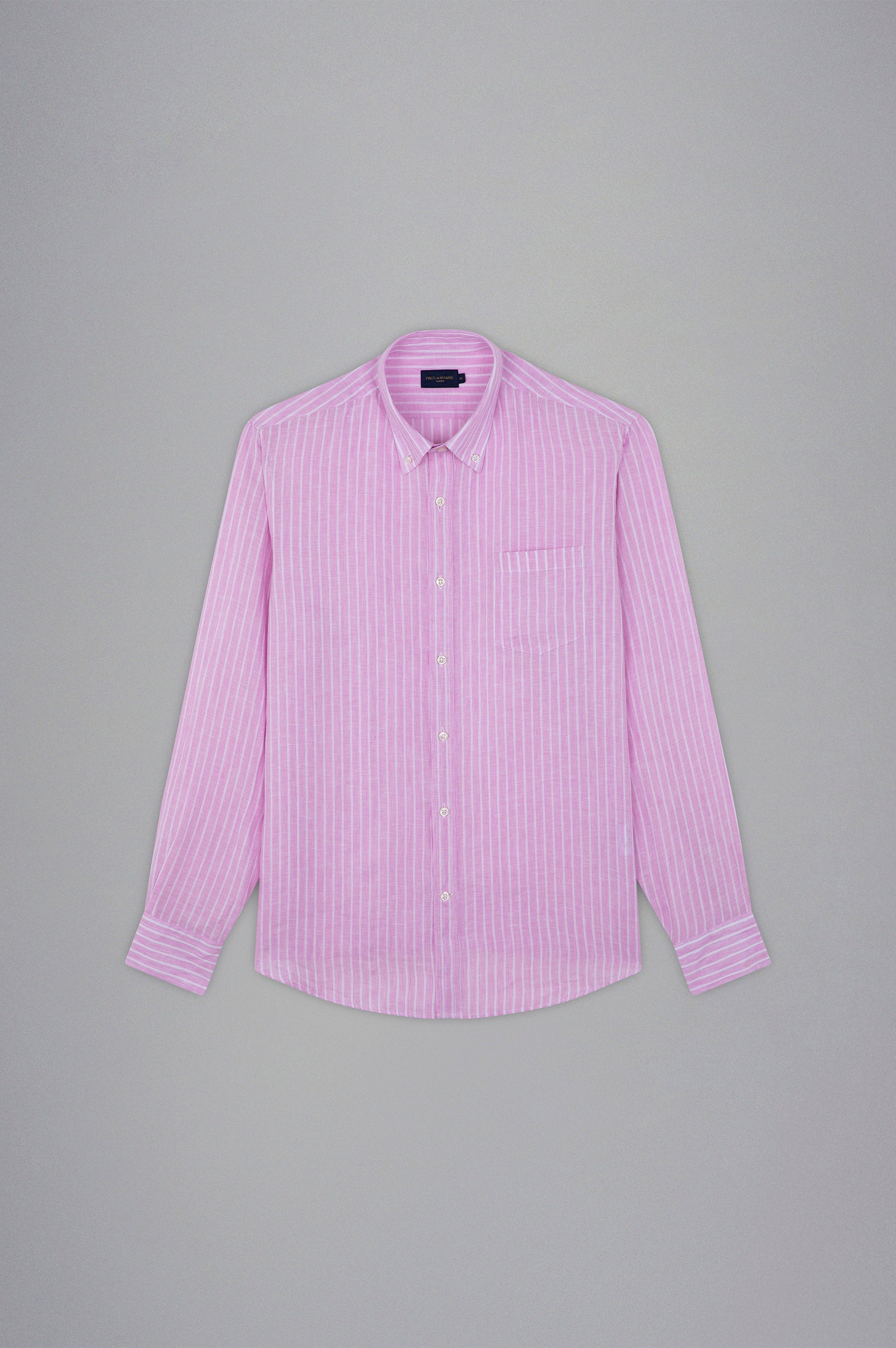 Paul&Shark Linen Long Sleeve Stripe Shirt