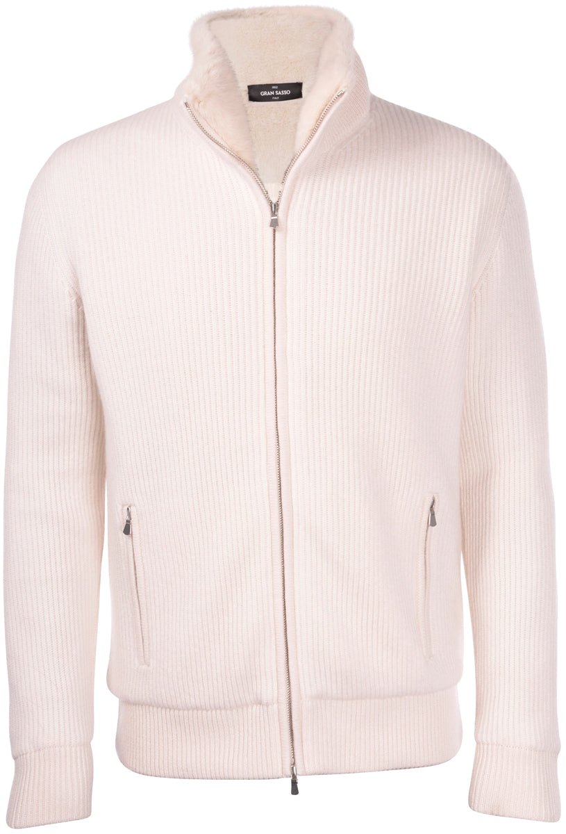 Gran Sasso Pure Cashmere Full 2-way Zip Knitted Jacket