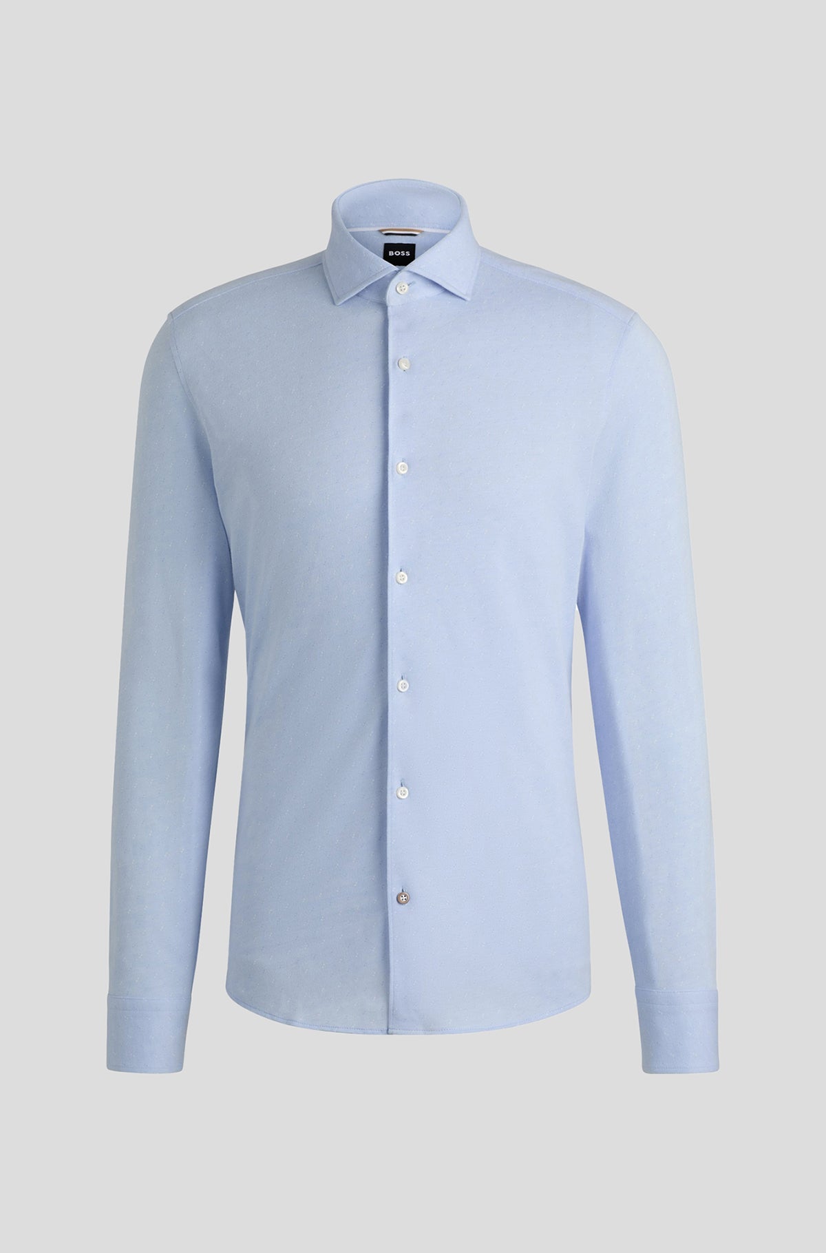 HUGO BOSS Casual Fit Jacquard Patterned Cotton Jersey Shirt