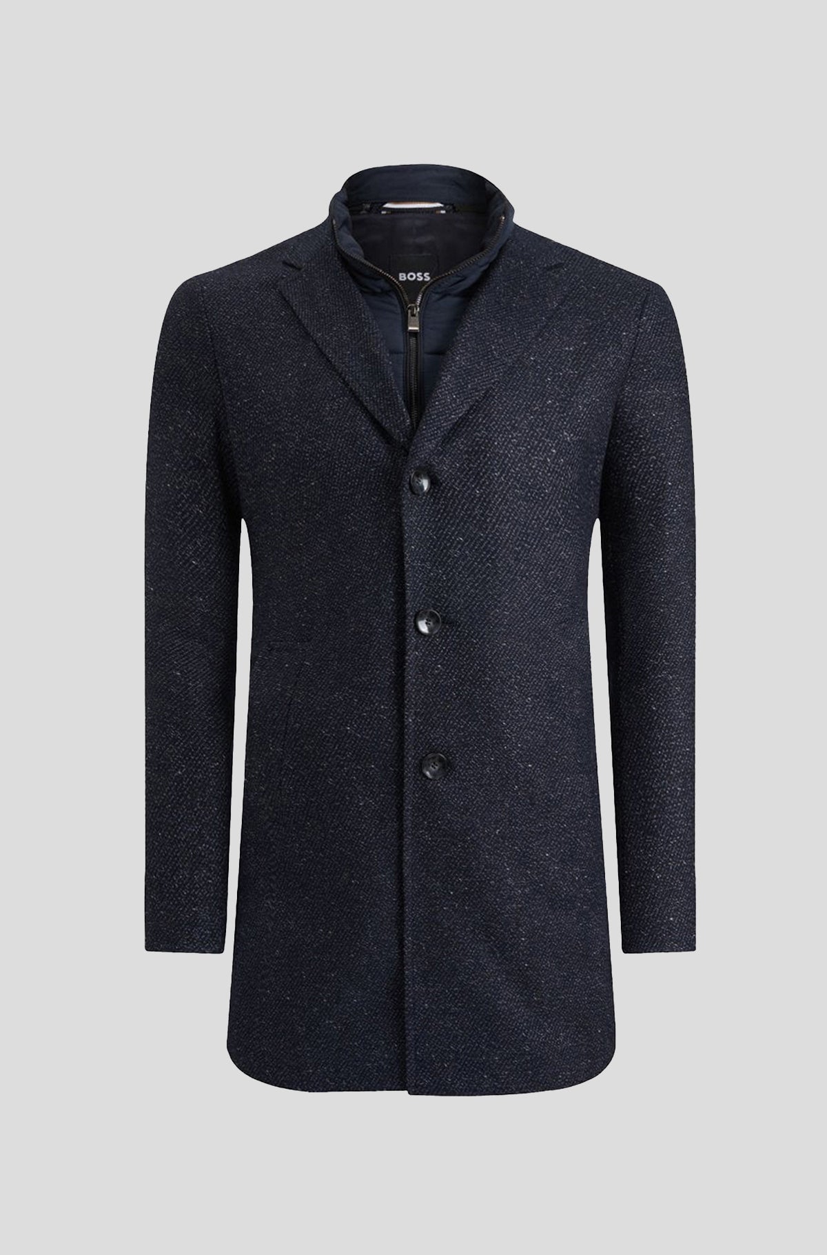 HUGO BOSS Slim Fit Coat with Detachable Zip-up Inner