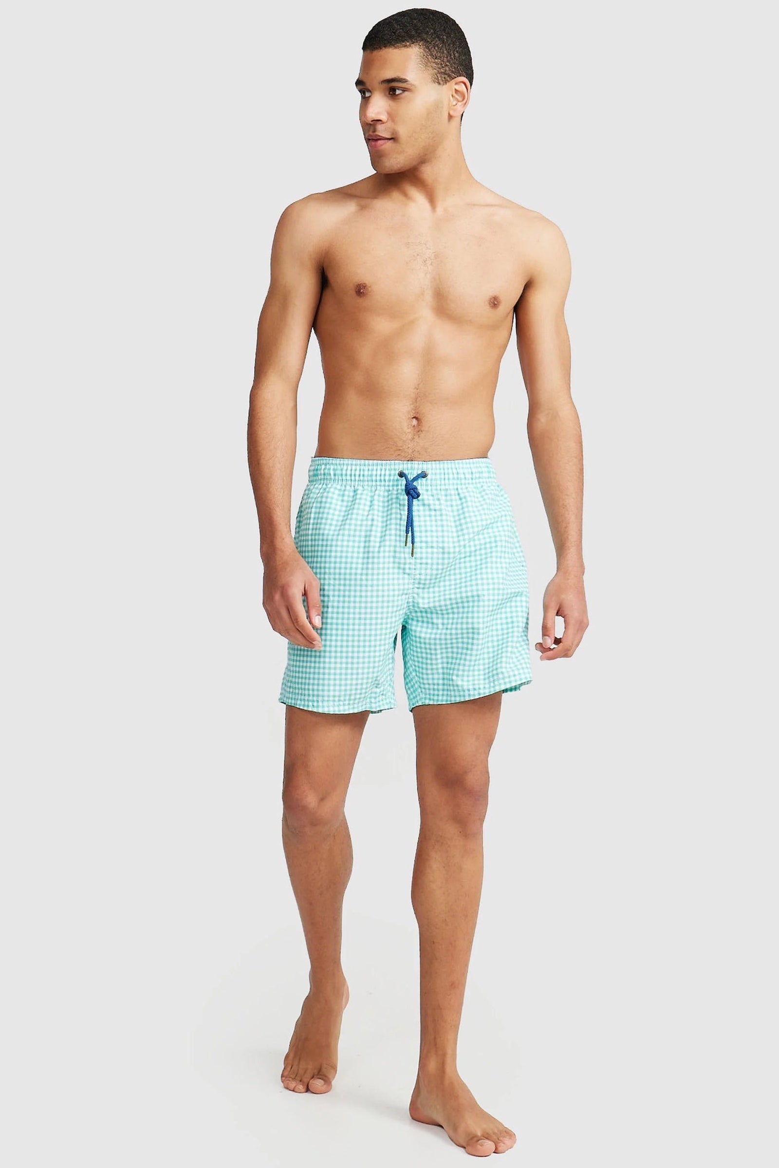 ORTC Horrocks Green Check Print Swim Short