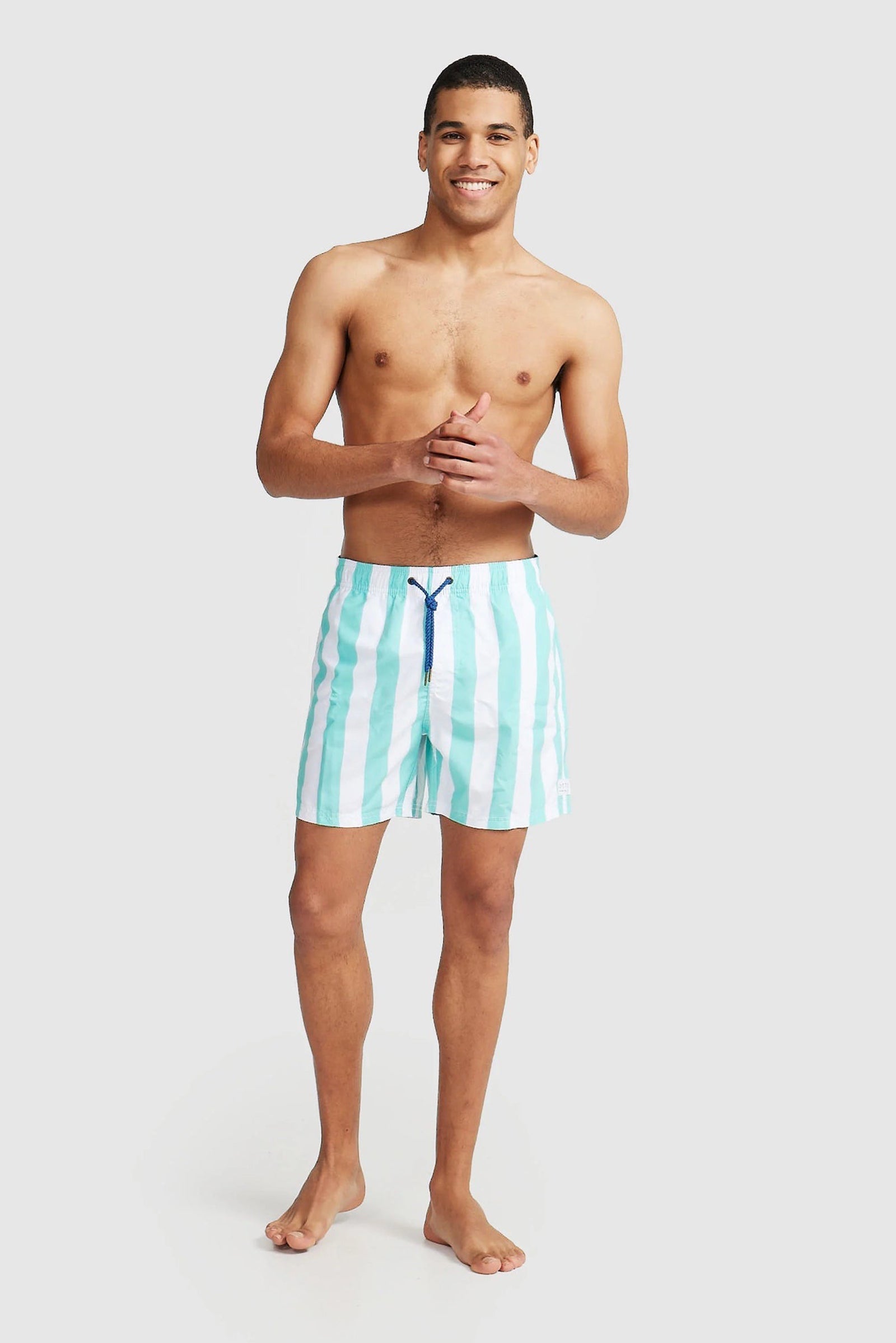 ORTC Portsea Green Stripe Print Swim Short