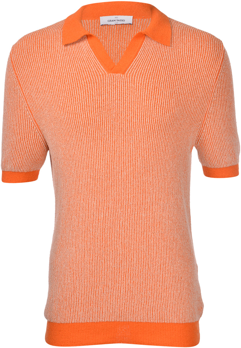 Gran Sasso Two-Tone Cotton Blend Polo