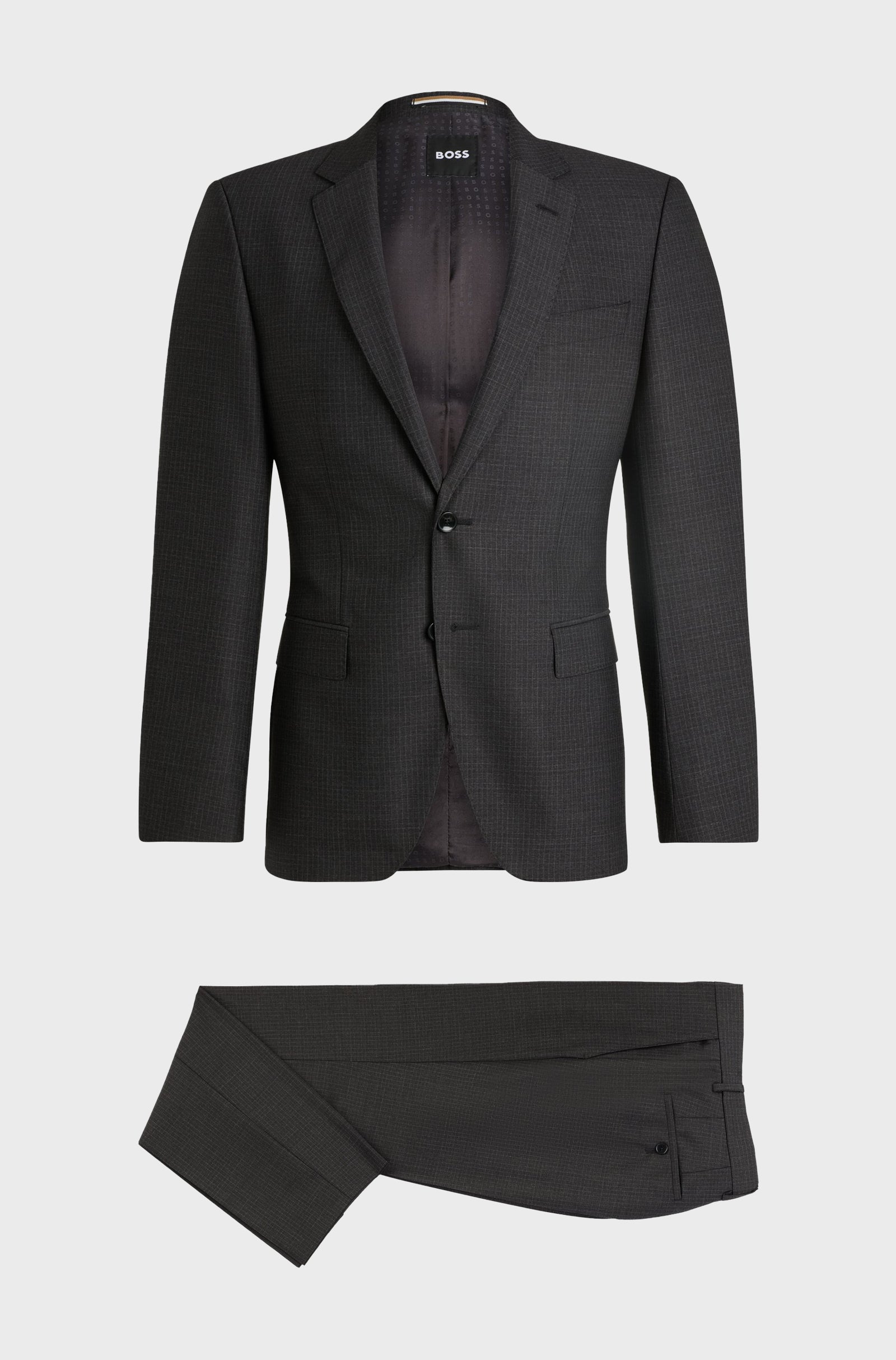 HUGO BOSS Slim Fit Two-Piece Micro-Patterned Wool Suit