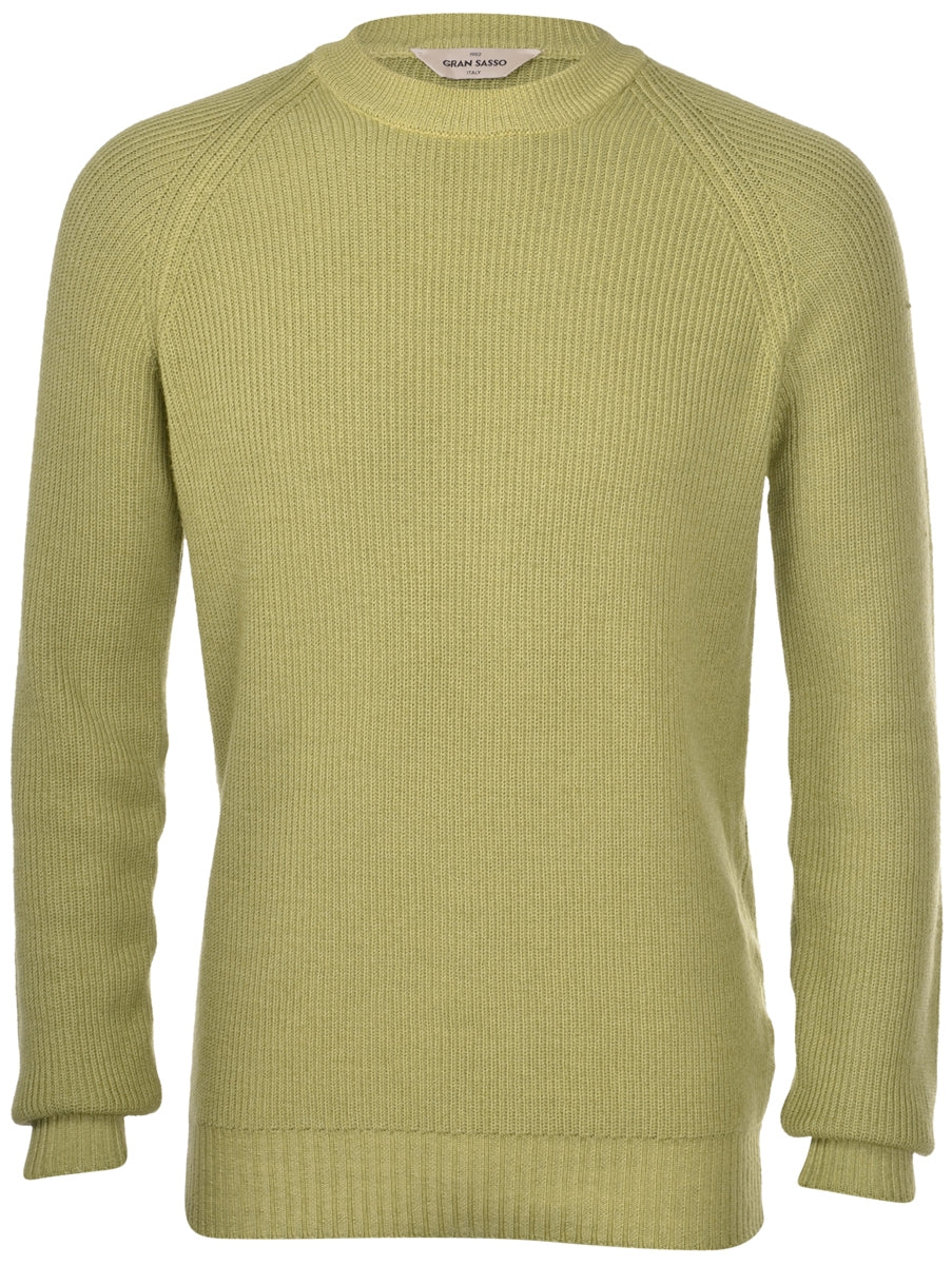 Gran Sasso Vintage Wool Ribbed Crew Neck Knit